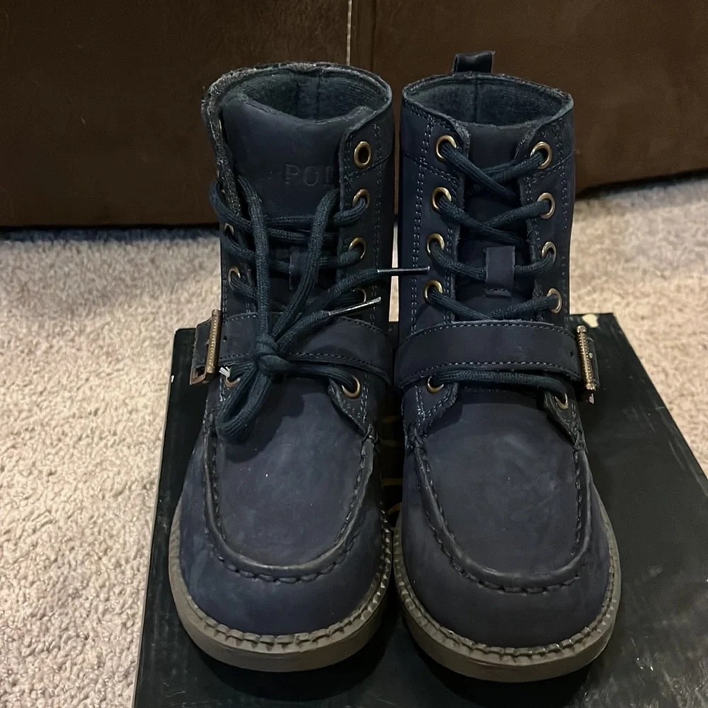 Polo Ralph Lauren Mallet Bear Ranger Hi Boots blue Boys Girls Toddlers Size 4